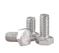 Lot de 20 boulons à tête hexagonale 1/4-20 x 3/4, entièrement filetés, en acier inoxydable 18-19, finition unie