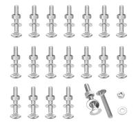 Lot de 20 boulons de carrosserie m5 M5 x 40 avec Écrous et Rondelles - Fixation Industrielle et Décoration Maison - Vis à Tête Plate Polyvalentes pour Bricolage, Mécanique, Mobilier