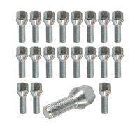 Lot de 20 boulons de roue coniques argentés M14 x 1,5 47 mm