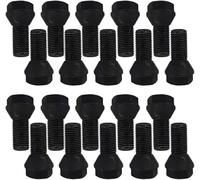 Lot de 20 boulons de roue coniques noirs M14 x 1,5 25 mm (tête courte)