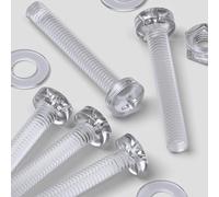 Lot de 20 Boulons et Visà tête cylindrique, Rondelles, M3 x 20mm Acrylique en Plastique Transparent
