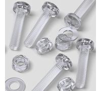 Lot de 20 Boulons et Visà tête cylindrique, Rondelles, M4 x 20mm Acrylique en Plastique Transparent