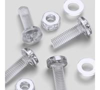 Lot de 20 Boulons et Visà tête cylindrique, Rondelles, M6 x 20mm Acrylique en Plastique Transparent