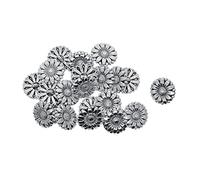 Lot de 20 boutons à coudre tibétains en alliage argenté 1 trou 18 mm Motif marguerite