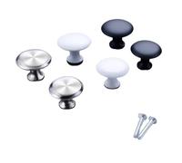 Lot de 20 boutons de commode ronds en porcelaine à trou unique en forme de champignon européen - Pour armoire et tiroir - Noir - Diamètre : 30 mm