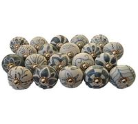 Lot de 20 boutons de placard en céramique peints à la main - Idéaux pour la maison, la cuisine ou le bureau - Gris