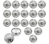 Lot de 20 Boutons de Rechange en Métal Argenté