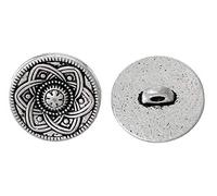 Lot de 20 boutons en métal argenté vieilli - Motif celtique - Diamètre : environ 15 mm