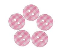 Lot de 20 boutons en résine Vichy pour tricot de bébé Rose 12,5 mm