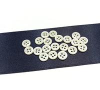 Lot de 20 boutons pour chemise 4 trous 8 mm blanc nylon