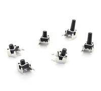 Lot de 20 boutons poussoirs tactiles momentanés PCB 6x6, 4 broches, interrupteur à réinitialisation automatique, angle droit, avec support, 6 x 6 x 4,3/4,5/5/6/7/7,5/8/10/13 mm(6x6x8.5mm)