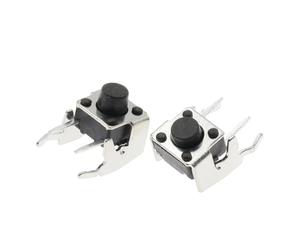 Lot de 20 boutons poussoirs tactiles momentanés PCB 6x6, 4 broches, interrupteur à réinitialisation automatique, angle droit, avec support, 6 x 6 x 4,3/4,5/5/6/7/7,5/8/9/10 mm(6X6X5MM)