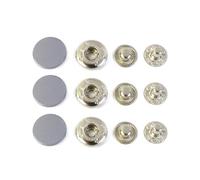 Lot de 20 boutons-pression 12/17 mm pour couture, maroquinerie, vêtements, sacs, fournitures de couture,Gris,12 mm