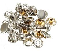 Lot de 20 boutons pression à visser/acier inoxydable - Lot de 3 vis avec vis à bouton et bouton pression (longueur de vis 10 mm ou 15 mm au choix) (20 pièces avec longueur de filetage de 10 mm)