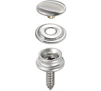 Lot de 20 boutons pression à visser, en acier inoxydable - Lot de 3 vis avec vis bouton et bouton pression (longueur de vis 10 mm ou 15 mm au choix) (20 pièces avec longueur de filetage de 15 mm)