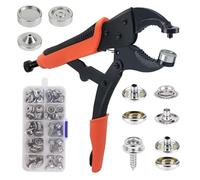 Lot de 20 boutons pression avec pince : kit d'outils à bouton-pression, outil de réglage à bouton-pression, 20 jeux de boutons-pression de 15 mm pour couvertures de bateaux, réparation de toile,