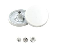 Lot de 20 boutons pression de 15 mm - Boutons pression cachés en métal - Boutons ronds - Boutons de bricolage - Pour bricolage, artisanat, portefeuille, sac à main, décoration de vêtements, blanc A