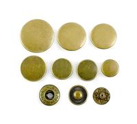Lot de 20 boutons-pression métalliques de 10 à 25 mm, à dos plat, pour couture et loisirs créatifs,Bronze,10 mm