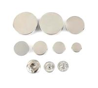Lot de 20 boutons-pression métalliques de 10 à 25 mm pour couture, veste, manteau, cuir, accessoires artisanaux,Argent,12 mm