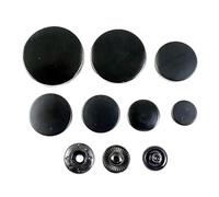 Lot de 20 boutons-pression métalliques de 10 à 25 mm pour couture, veste, manteau, cuir, accessoires artisanaux,Noir,20 mm