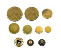 Lot de 20 boutons-pression métalliques de 10 à 25 mm pour couture, veste, manteau, cuir, accessoires artisanaux,Bronze,12 mm