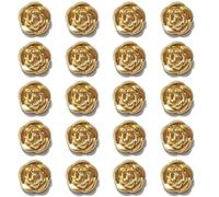 Lot de 20 boutons rétro en métal doré en forme de rose pour manteau, chemise, costume et veste pour femme