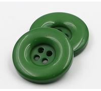 Lot de 20 boutons ronds en plastique vert foncé de 23 mm dans des boutons à 4 trous de 2 mm par trou - Boutons à 4 trous pour bricoler, coudre, bricoler