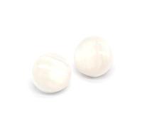 Lot de 20 boutons ronds en résine brillante de 11 mm avec tiges métalliques, adaptés aux poignets et cols de chemises.,Blanc,11 mm