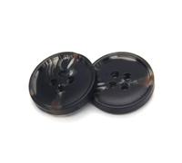 Lot de 20 boutons ronds noirs en résine de 15/20 mm pour costumes, vestes, coupe-vents, vêtements vintage et loisirs créatifs.,15 mm