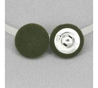 Lot de 20 boutons ronds recouverts de tissu velours avec tiges en métal, 15 à 38 mm, boutons en tissu colorés pour couture et artisanat, vert armée, 20 mm, 20 pièces