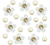Lot de 20 breloques de chaussures à fleurs blanches pour filles et femmes - Breloques de décoration de chaussures - Accessoires et décorations de chaussures