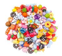 Lot de 20 breloques décoratives en résine pour la fabrication de bijoux artistiques - Pendentifs colorés faits à la main - Accessoires décoratifs en résine