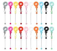 Lot de 20 breloques en forme de paille perlée pour gobelets - Adaptateurs de paille en silicone et métal - Réutilisables - Accessoires perlés pour Stanley, tasses de voyage et tasses à eau