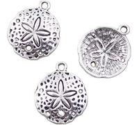 Lot de 20 breloques en forme d'étoile de mer et coquillage pour bijoux, pendentifs en forme d'étoile de mer en argent vieilli pour la fabrication de bracelets, colliers, accessoires de fabrication de