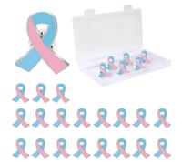 Lot de 20 broches à ruban rose et bleu de sensibilisation pour la perte du nourrisson, l'infertilité, l'intégrité génitale, les malformations congénitales, le SMS, la mortinaissance, la fausse couche