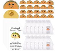 Lot de 20 broches en émail avec cartes d'encouragement pour taco, cadeaux de remerciement pour collègues, employés, taille unique, Métal