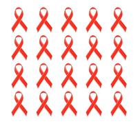 Lot de 20 broches en forme de ruban pour collecte de fonds - En alliage - Pour campagnes publiques - Légères, taille unique, Comme décrit