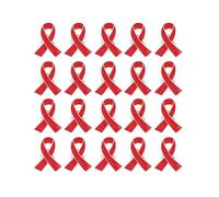 Lot de 20 broches en métal jaune en forme de ruban pour otage, campagne de sensibilisation à la santé mentale (rouge)