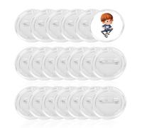 Lot de 20 broches rondes en acrylique transparent - Pour travaux manuels - 37 mm