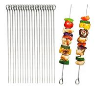 Lot de 20 brochettes en métal de 20 cm pour griller, four, barbecue