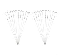 Lot de 20 brochettes plates réutilisables en acier inoxydable avec poignée antidérapante pour viande, fruits de mer, légumes, barbecue extérieur 35,5 cm