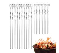 Lot de 20 brochettes pour barbecue - Lot de 20 bâtonnets réutilisables antirouille pour barbecue en métal, pour poulet, légumes, crevettes steak, fruits, camping, pique-nique, fête, mariage