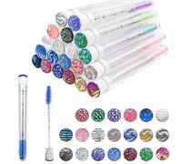 Lot de 20 brosses à cils jetables - Pinceaux à cils en diamant, tubes de baguette à cils, bobines avec tube vide - Outil de maquillage, accessoires applicateurs de sourcils (couleurs mélangées)