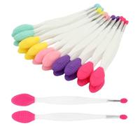 Lot de 20 brosses à lèvres en silicone, exfoliant ovale double face, outil de gommage des lèvres 2 en 1 pour une apparence plus lisse et plus complète - 5 couleurs