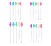 Lot de 20 brosses de nettoyage double face en silicone, outil exfoliant polyvalent pour enlever les points noirs, gommage des lèvres et massage du visage, réutilisable et facile à nettoyer