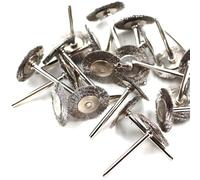 Lot de 20 brosses métalliques rotatives en acier de 25 mm de diamètre - Compatible avec outil rotatif, tige de 3,25 mm, nettoyage, polissage, préparation