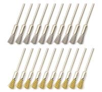 Lot de 20 brosses rotatives de polissage pour stylo à extrémité de fil - Petit outil rotatif de polissage - Petite brosse étendue