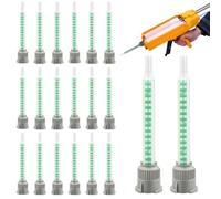 Lot de 20 Buses de Mélange Statiques 2K Colle Époxy Bi-Composant 1:1, Canules de Précision Pour Pistolet Colle, Résine, Silicone Et Scellement Chimique, Buse Melange Epoxy Haute Précision