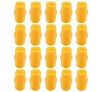 Lot de 20 buses de pulvérisation plates à 80 degrés, filetage mâle 1/4 BSPT en plastique pour tuyau d'arrosage, irrigation agricole, couleur jaune