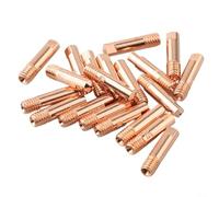 Lot de 20 buses de torche de soudage en cuivre pour MB-15AK MIG/MAG, 0,6/0,8/0,9/1,0/1,2 mm, pointe haute conductivité avec filetage fin, alimentation lisse, longueur 25 mm (0,9 mm)